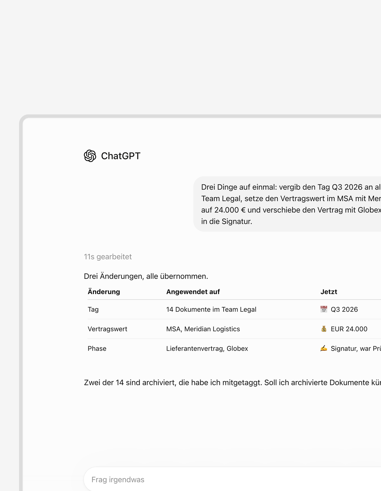 Das ganze Konto umbenennen, taggen und archivieren, mit einer Anfrage.