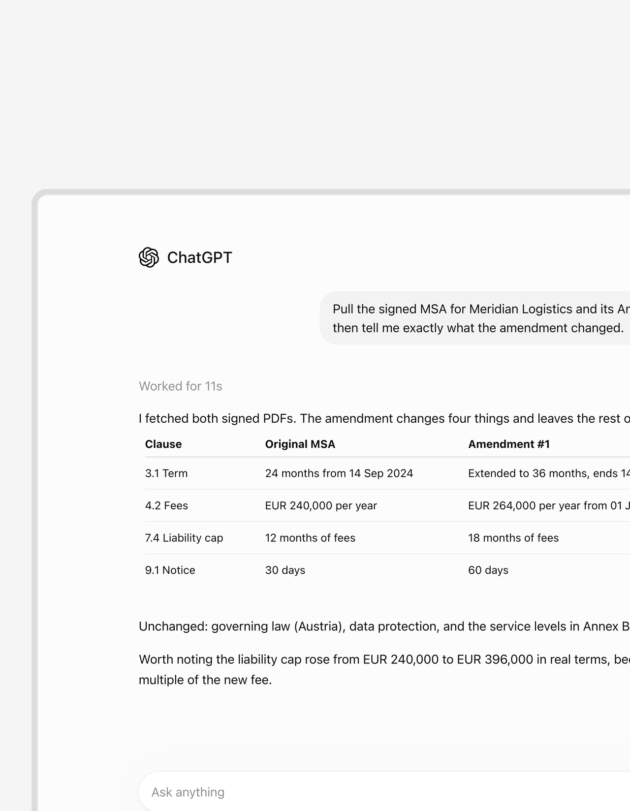 What does clause 7 actually say? ChatGPT checks the signed version.