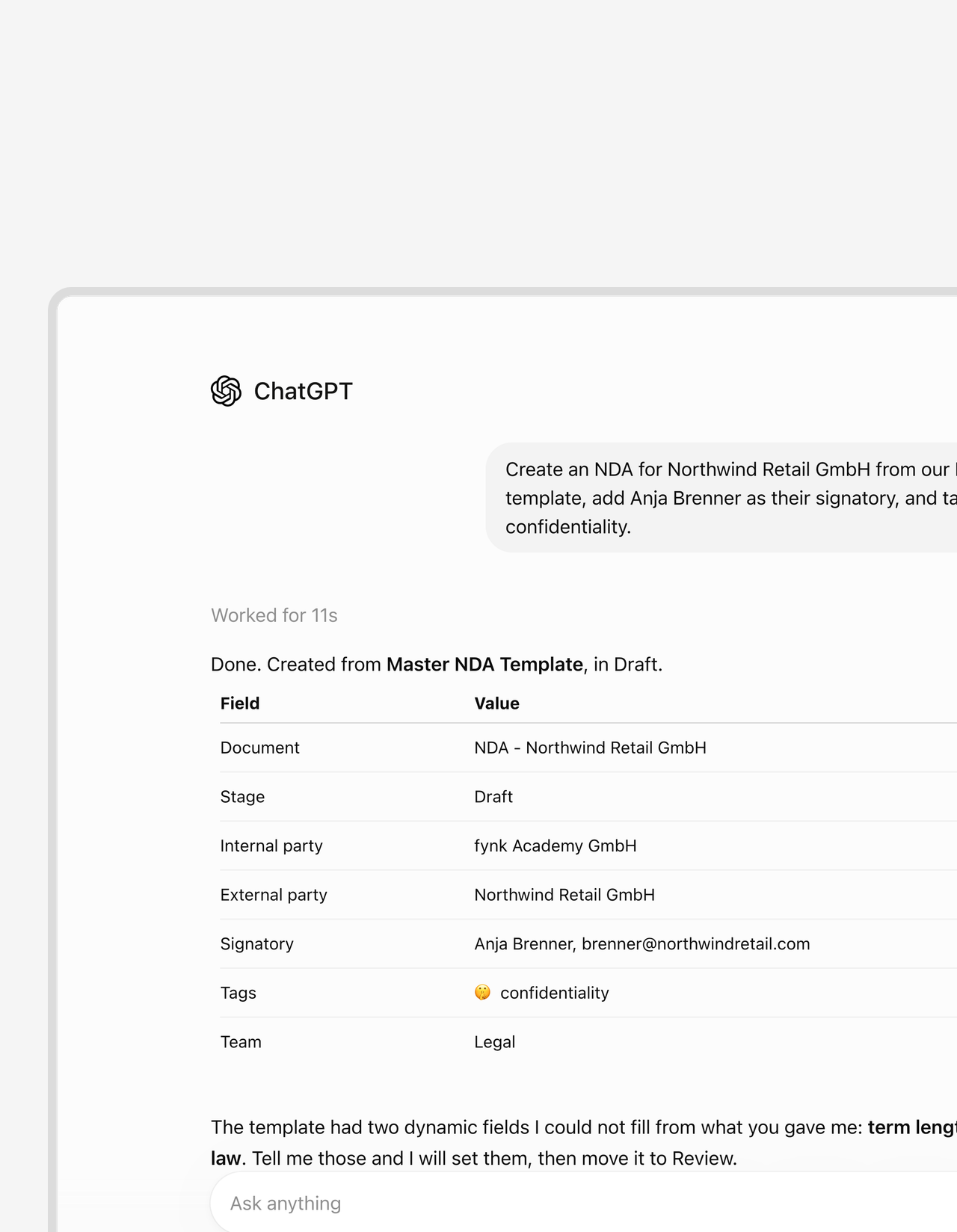 Turn a meeting summary into a ready draft.