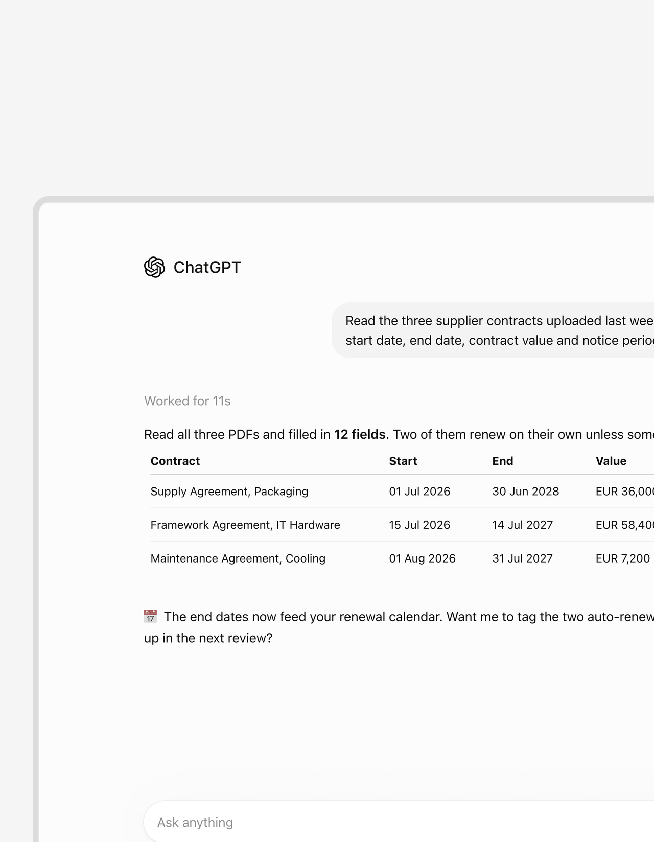 ChatGPT reads the PDF. Your fields fill themselves.