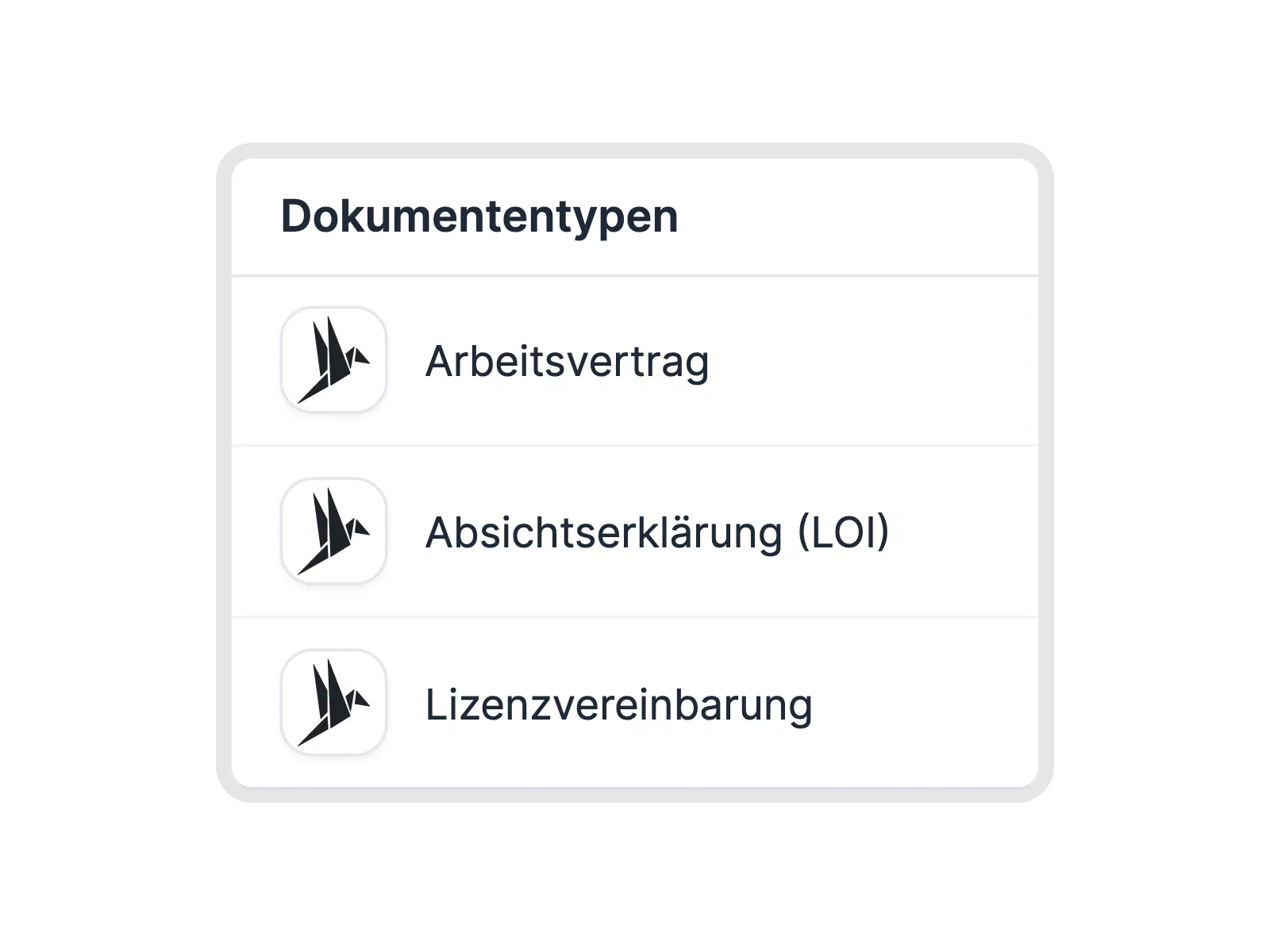 Anpassbare Dokumententypen