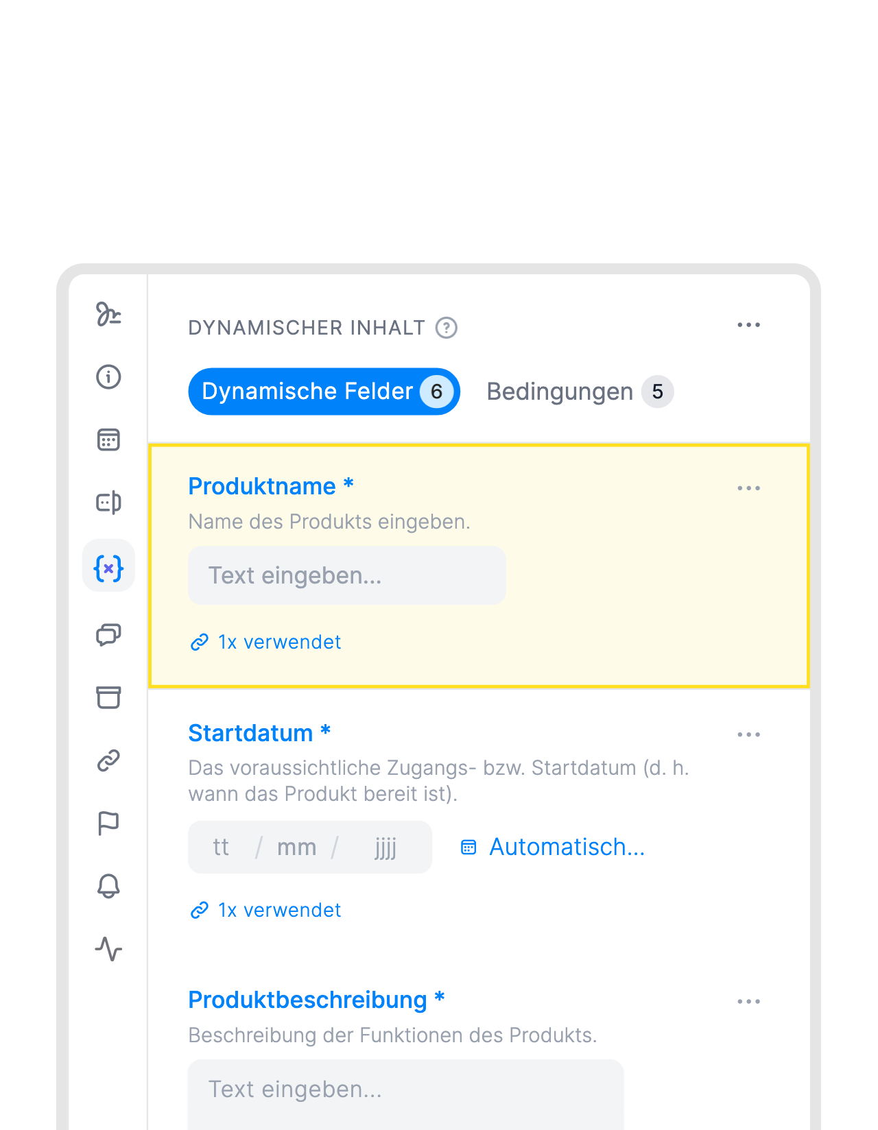 Die Details des Beschlusses schnell ausfüllen.