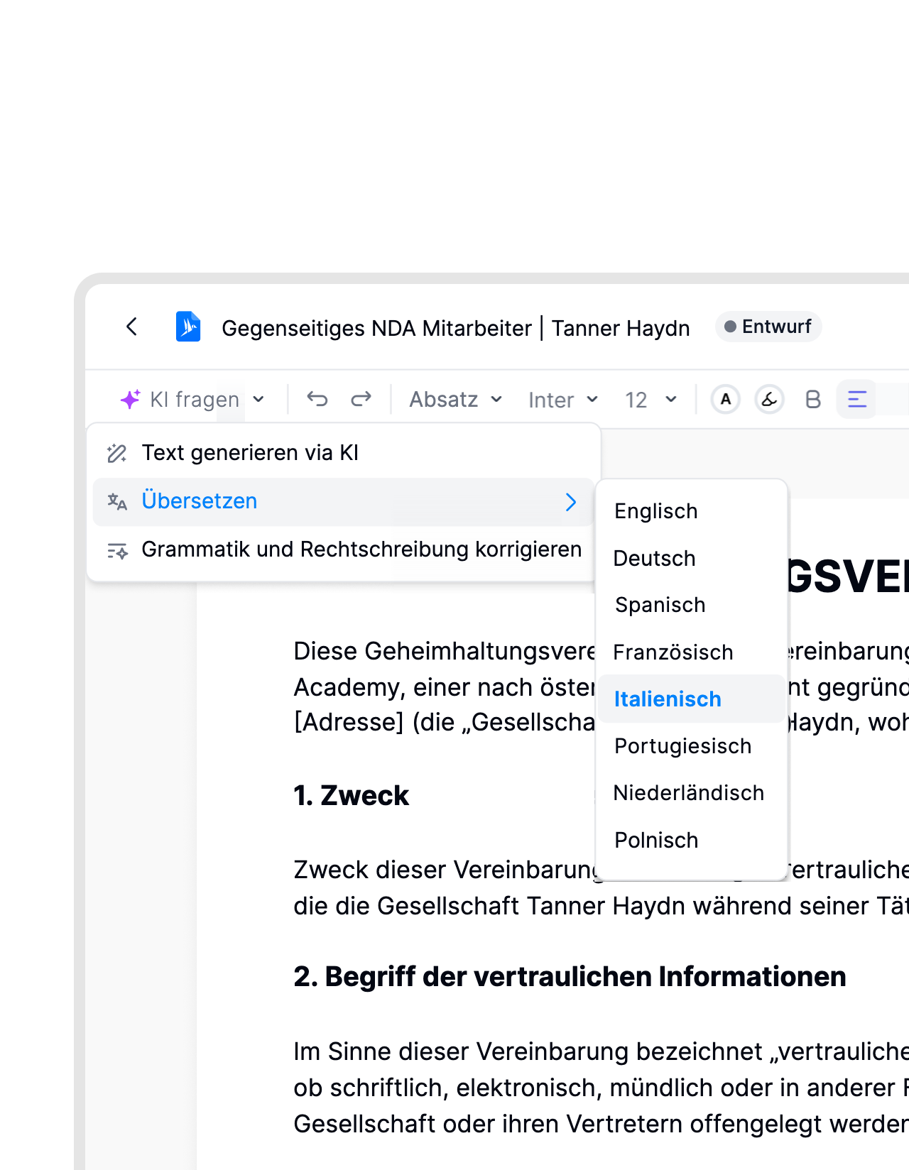 Ein Entwurf. Weltweit nutzbar.