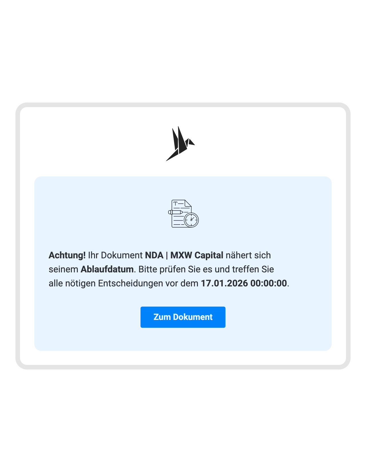 Entscheide über die Verlängerung, bevor sie automatisch greift.