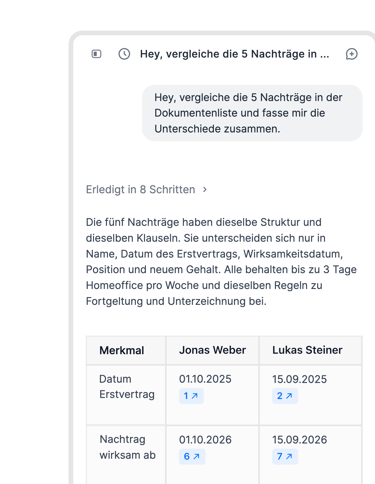 Zwei Verträge rein. Die Unterschiede raus.