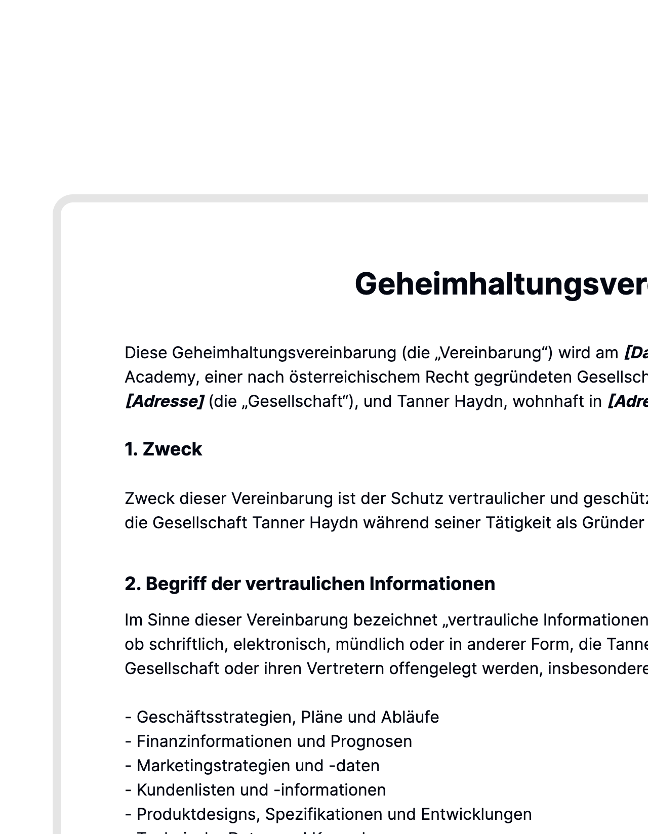 In Sekunden zu einem starken Erstentwurf.