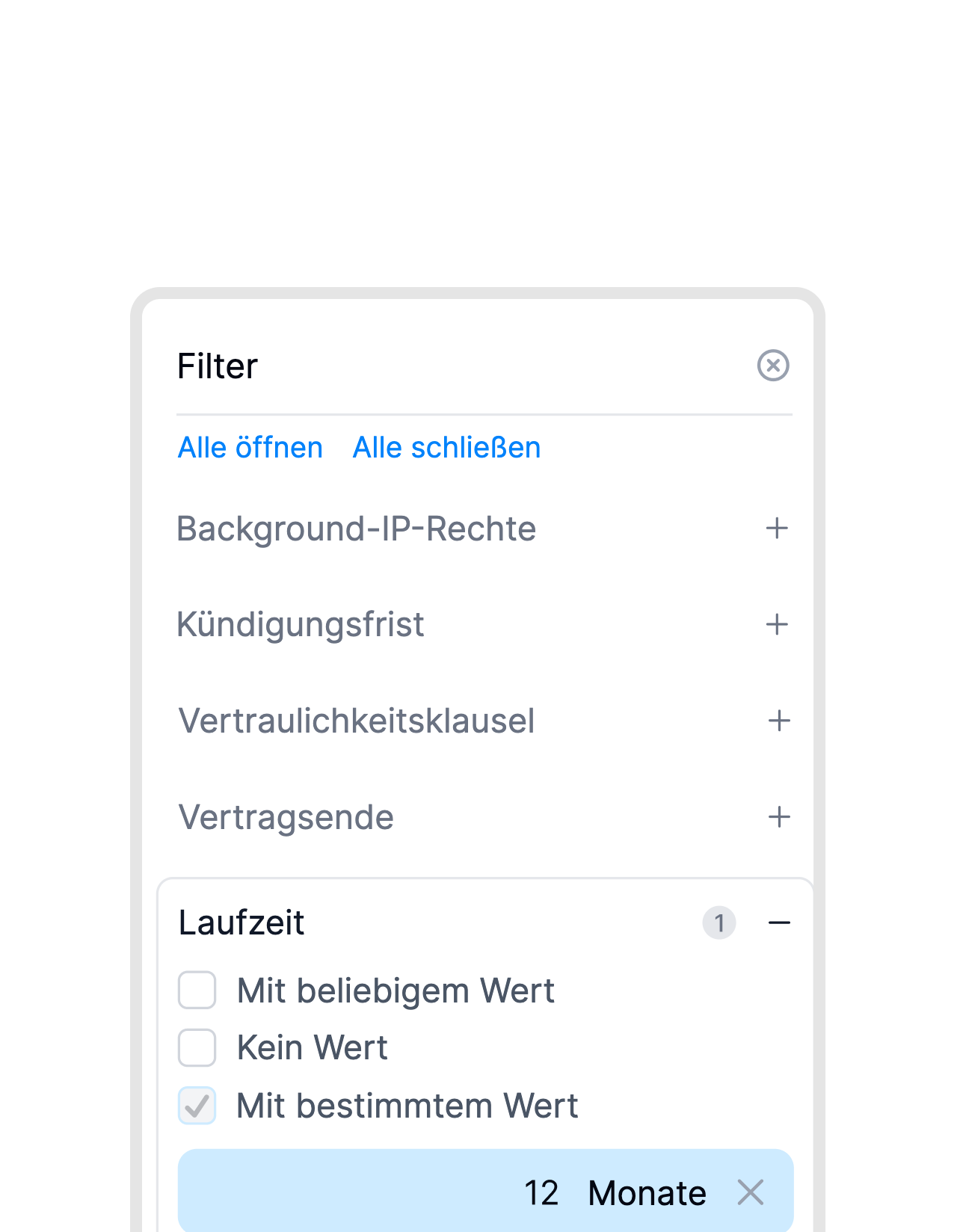 Finde jeden Vertrag sofort. Immer.