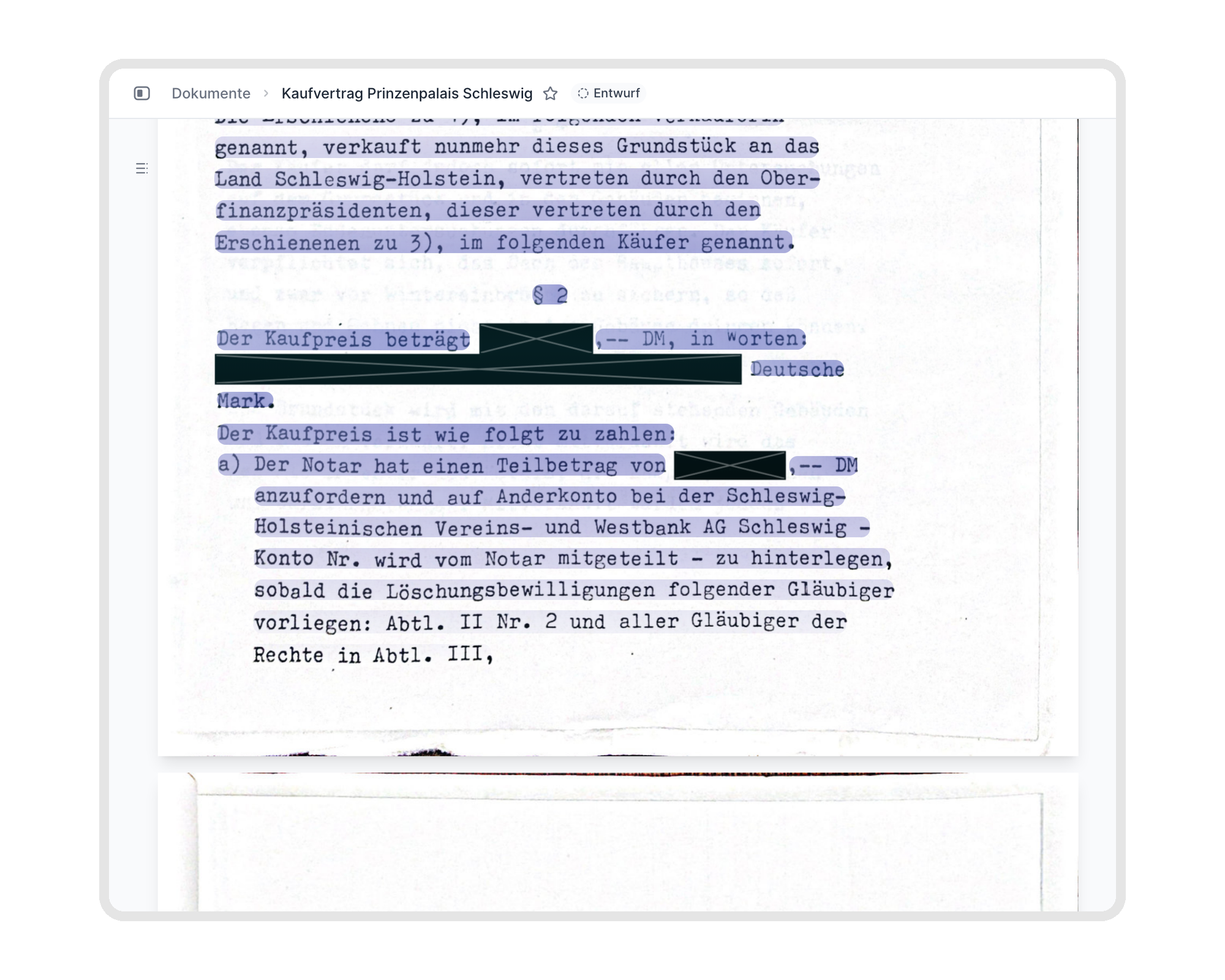 OCR für Verträge. Jeder Scan durchsuchbar.