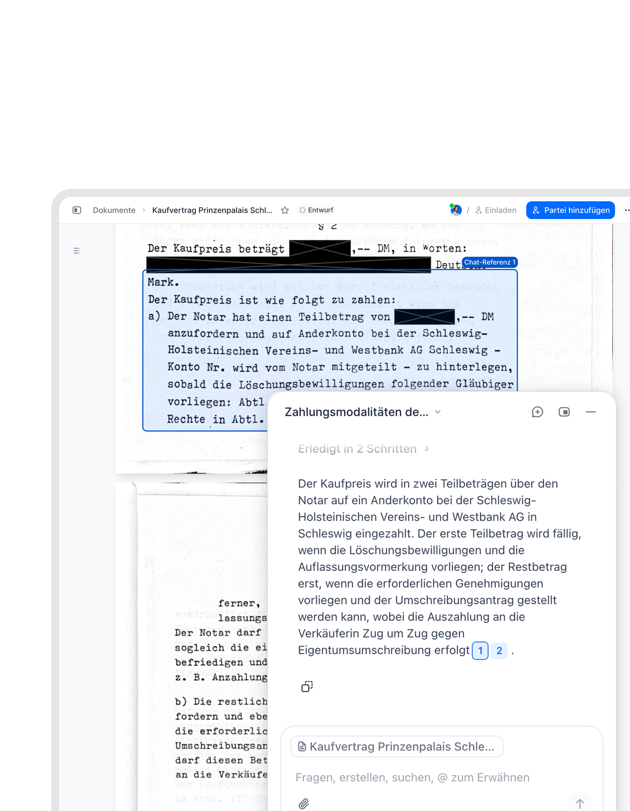 Antworten aus Papier, mit Beleg.