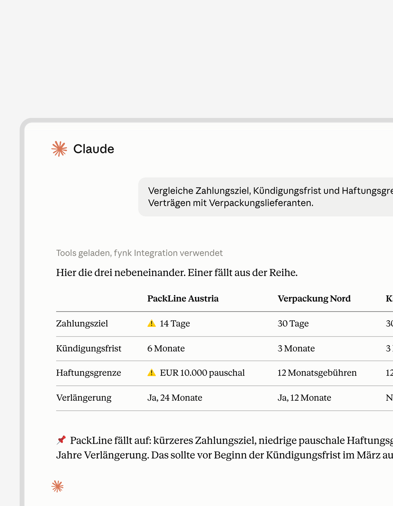Verträge vergleichen, ohne jeden einzeln zu öffnen.