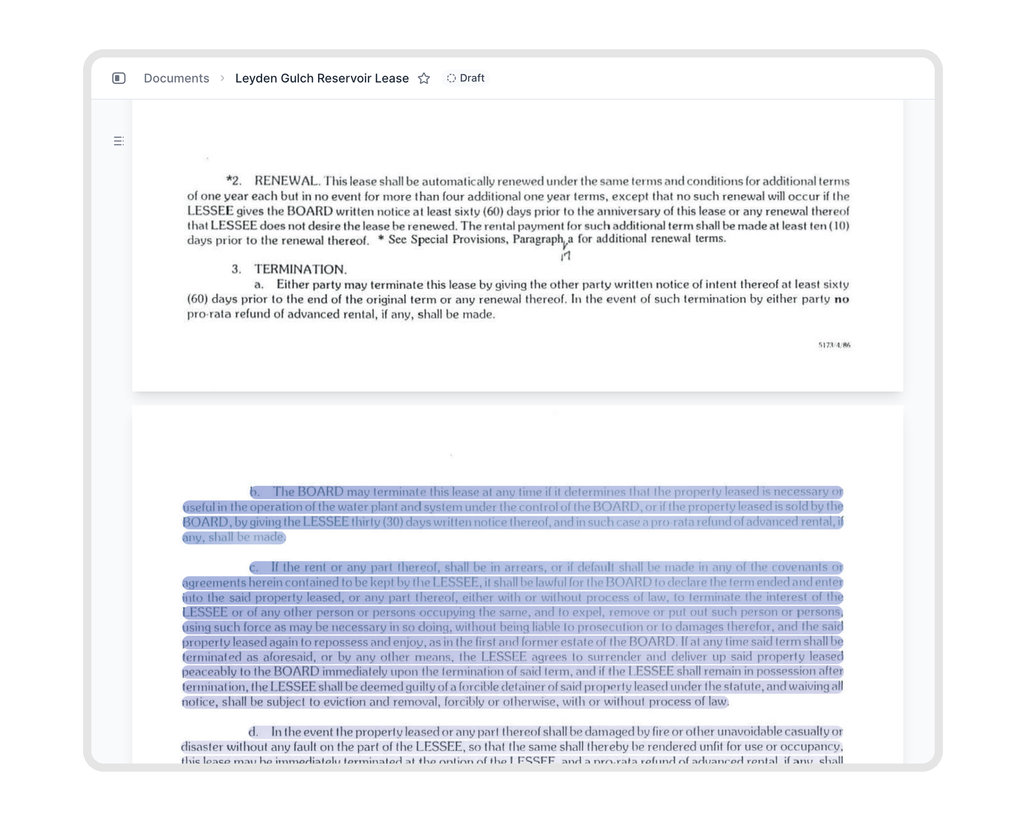Contract OCR. Turn scans into searchable files.