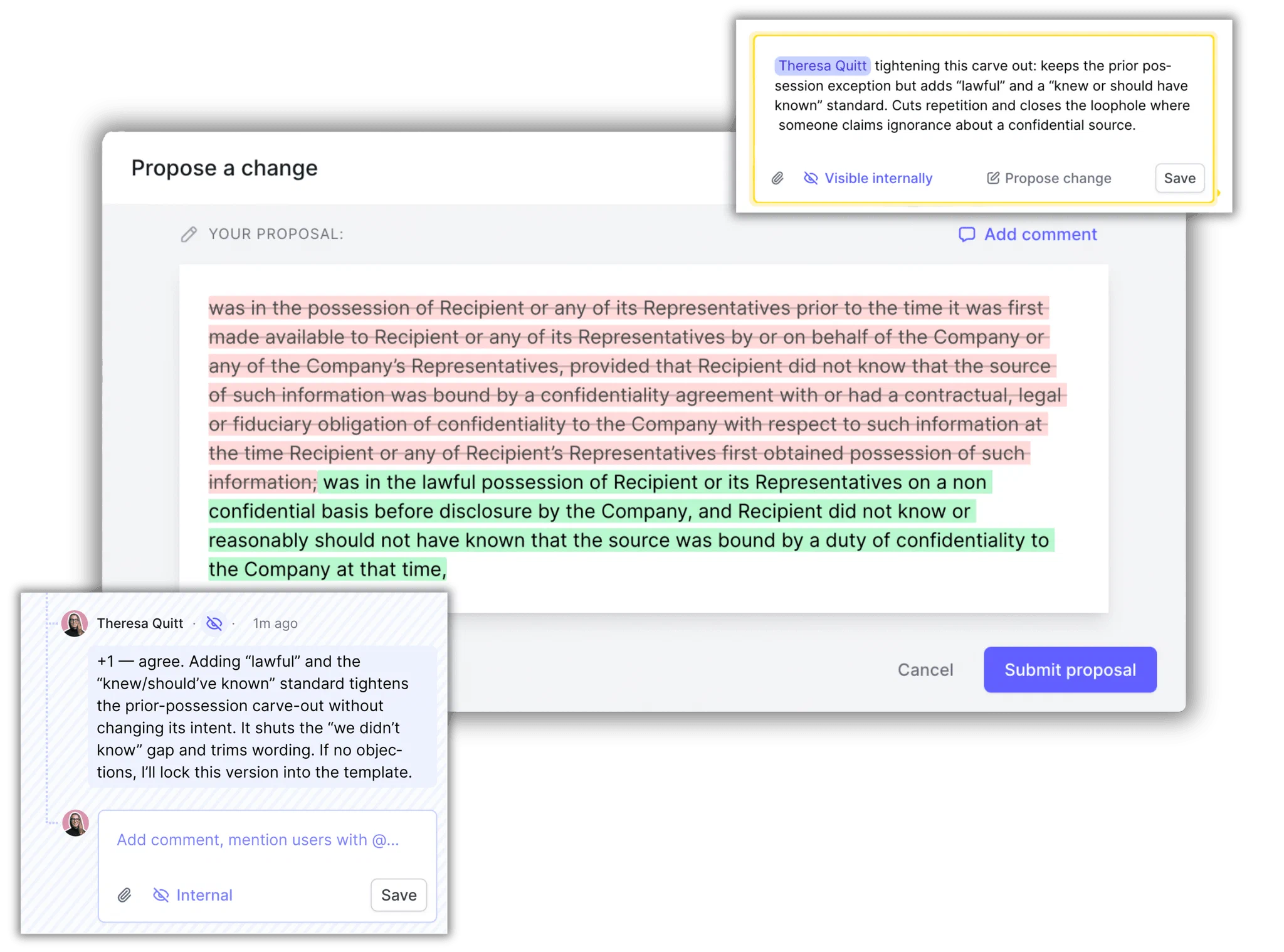 Redlining a document in fynk Redlining a document in fynk