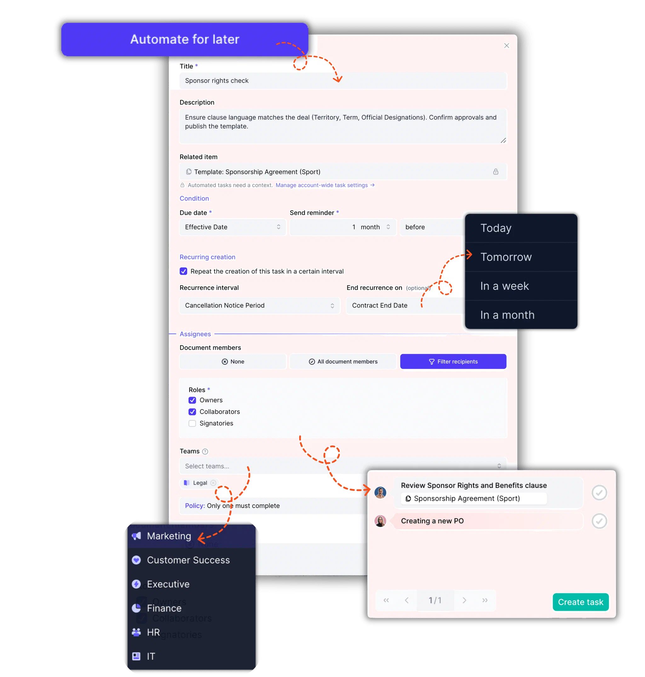 Task automation in fynk