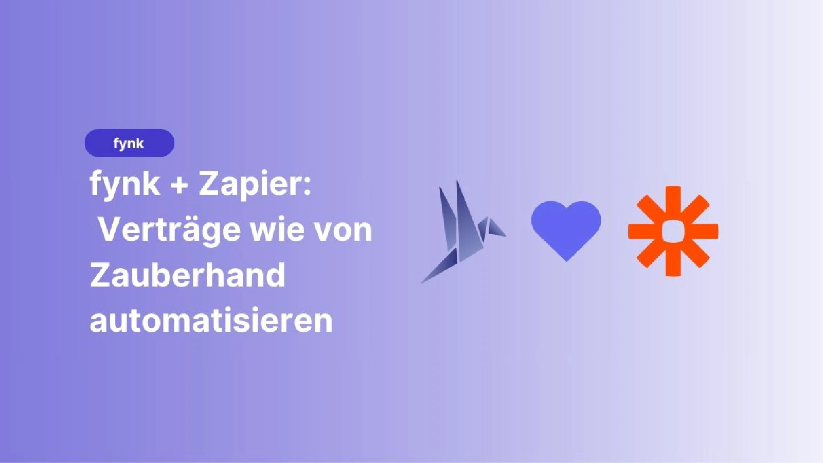 Blog post cover image: fynk + Zapier – Verträge wie von Zauberhand automatisieren