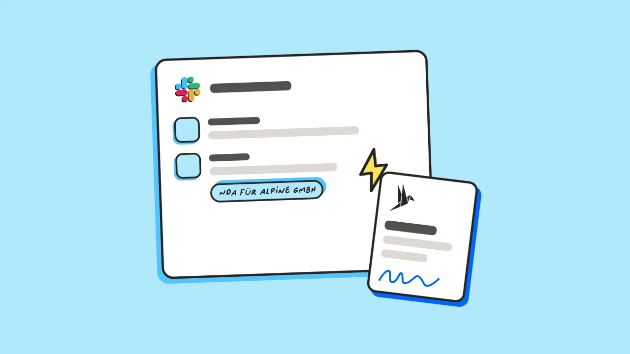 NDAs direkt aus Slack erstellen und zur Unterschrift senden