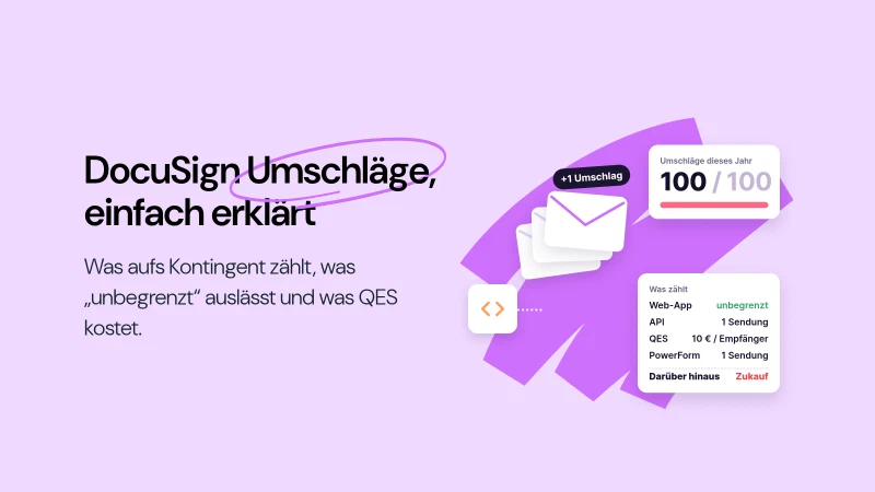 Blog post cover image: DocuSign-Umschläge: Kontingent, Limits und was als Umschlag zählt