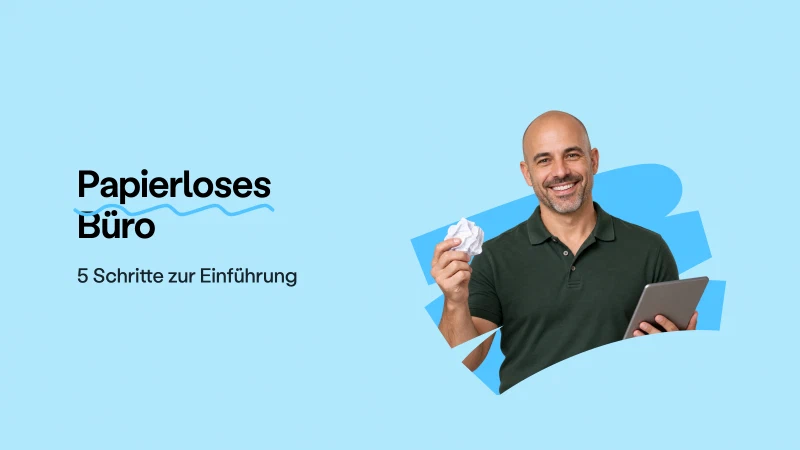 Blog post cover image: Papierloses Büro: 5 Schritte zur Einführung