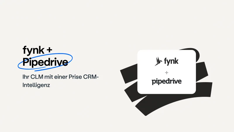 Blog post cover image: fynk + Pipedrive = Ihr CLM mit einer Prise CRM-Intelligenz