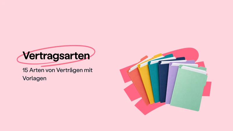 Blog post cover image: Vertragsarten: 15 Arten von Verträgen mit Vorlagen