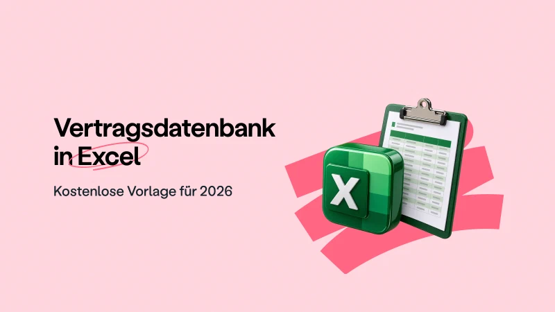 Blog post cover image: Vertragsmanagement Excel: kostenlose Vertragsdatenbank-Vorlage [2026]