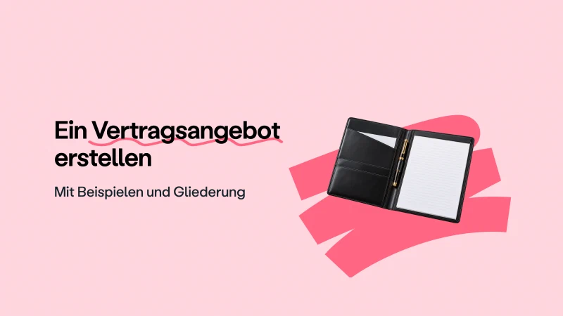Blog post cover image: Wie man ein Vertragsangebot erstellt (+Beispiele)