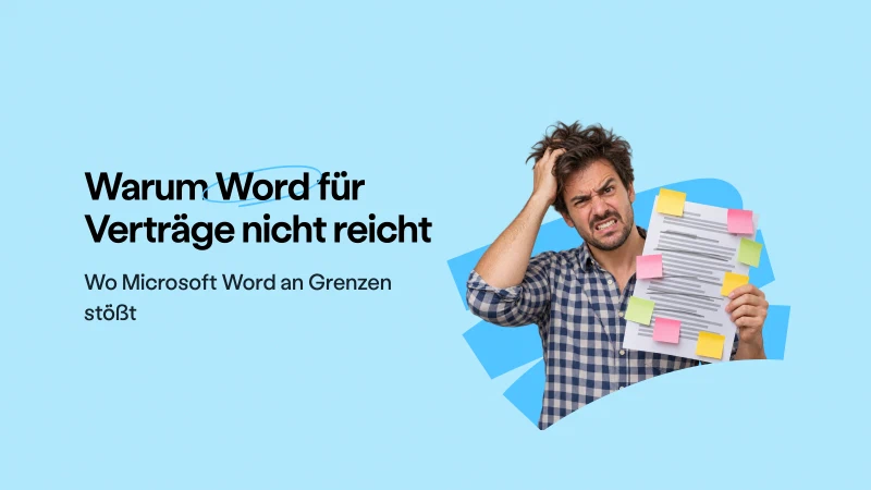 Blog post cover image: Warum Microsoft Word nicht optimal für Vertragserstellungen ist