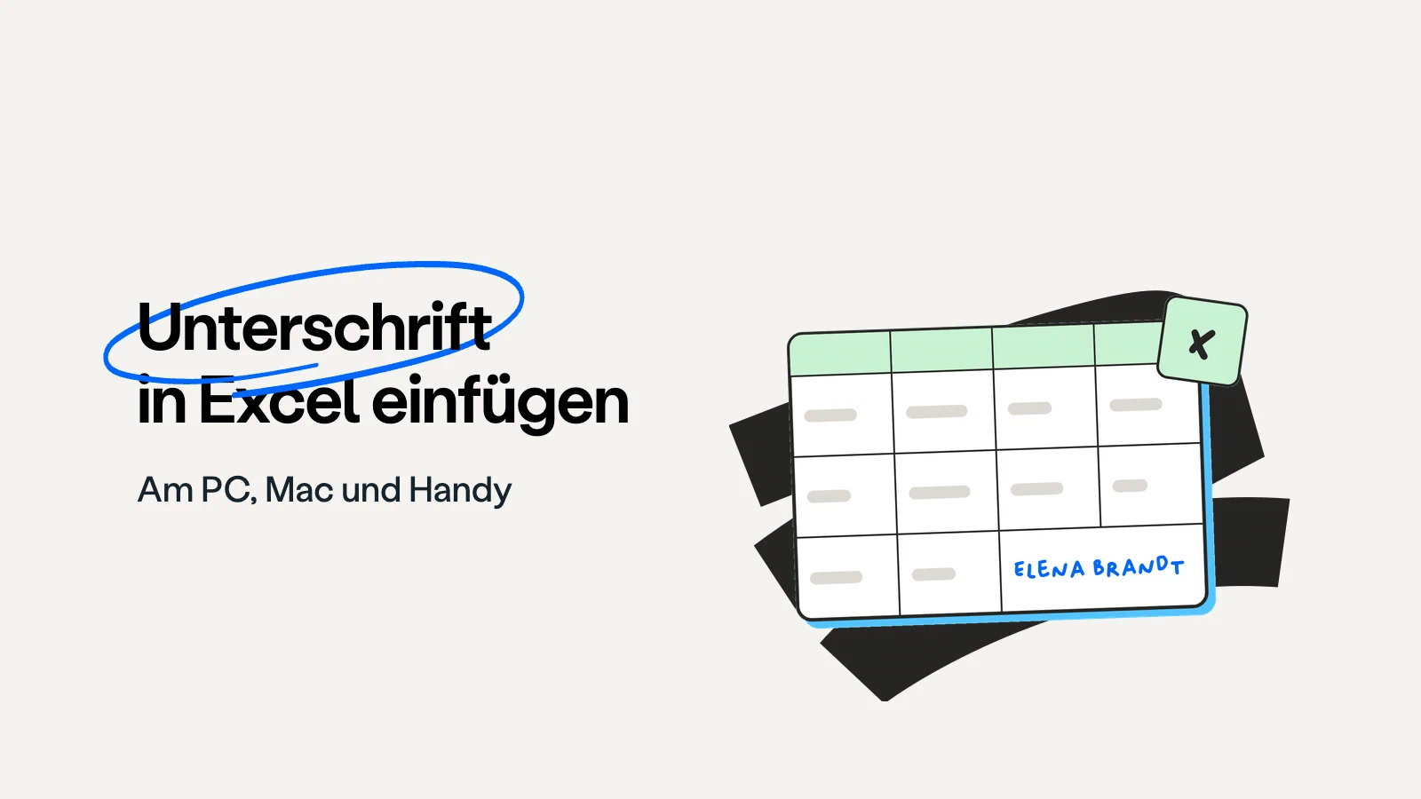 Unterschrift in Excel einfügen
