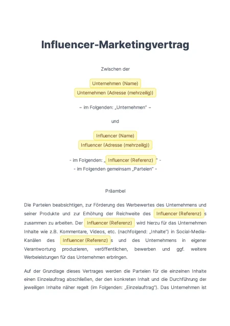 Vorschau der Vorlage, Seite 1
