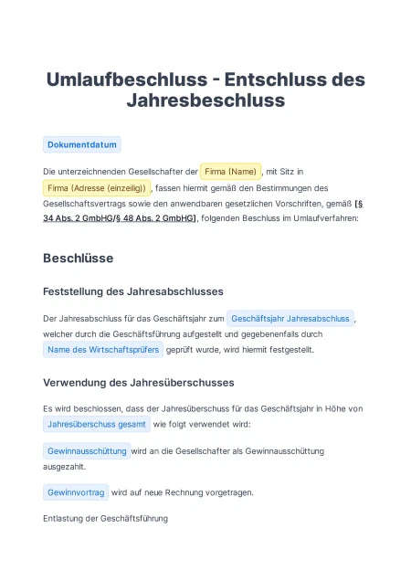 Vorschau der Vorlage, Seite 1