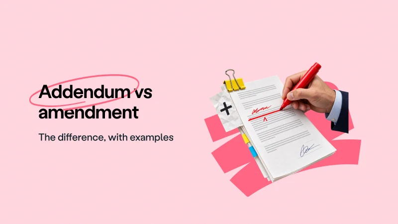 Blog post cover image: Addendum vs amendment: the difference, with examples