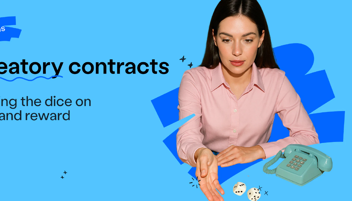 Blog post cover image: Aleatory contracts, rolling the dice on risk and reward