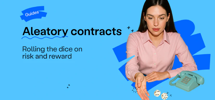 Blog post cover image: Aleatory contracts, rolling the dice on risk and reward