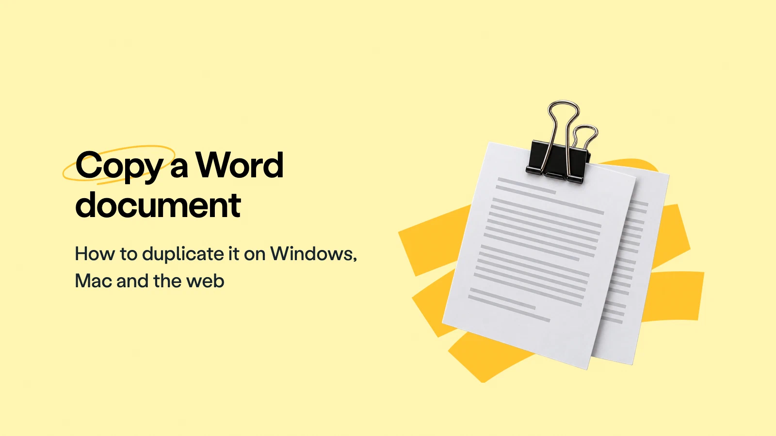 How to duplicate or make a copy of a Word document