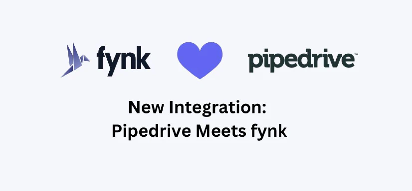 Blog post cover image: fynk + Pipedrive = Your CLM with a Dash of CRM Intelligence