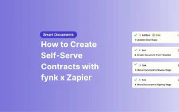 Blog post cover image: How to Create Self-Serve Contracts with fynk x Zapier