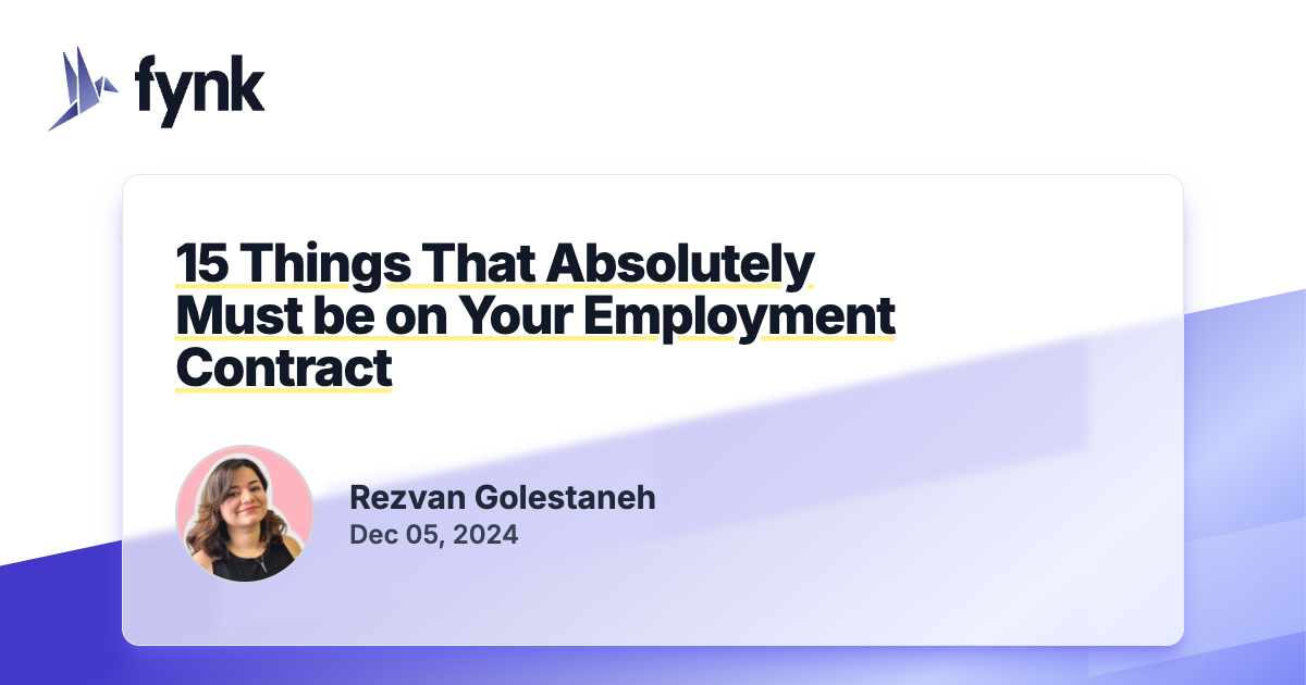 Was muss im Arbeitsvertrag stehen? 15 wesentliche Punkte | fynk