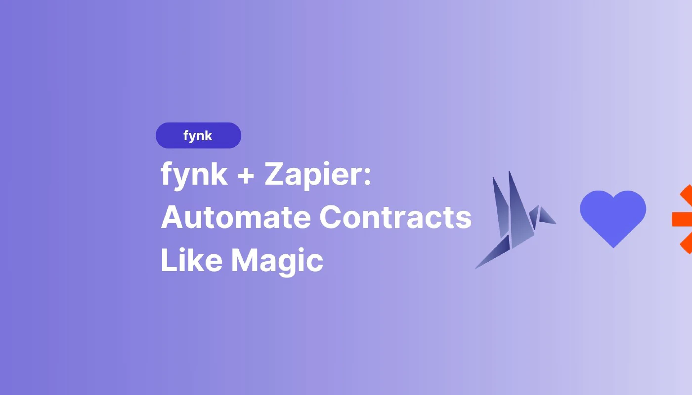 Blog post cover image: fynk + Zapier - Automate Contracts Like Magic