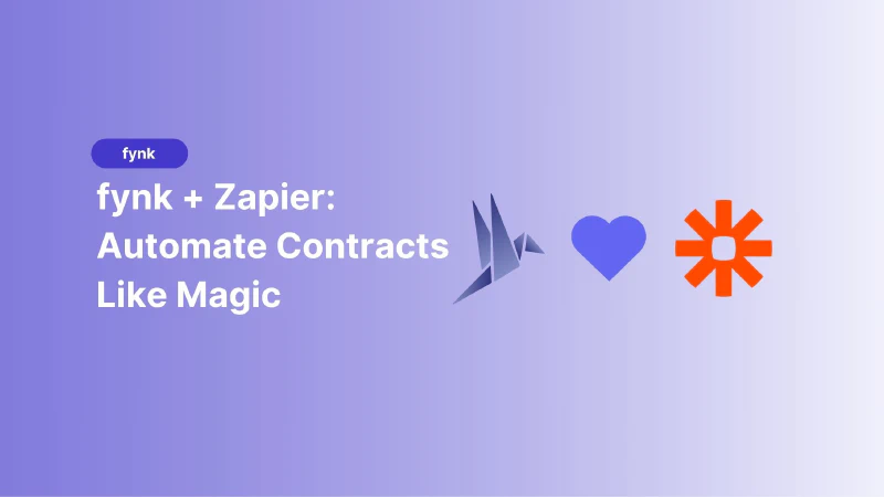 Blog post cover image: fynk + Zapier - Automate Contracts Like Magic