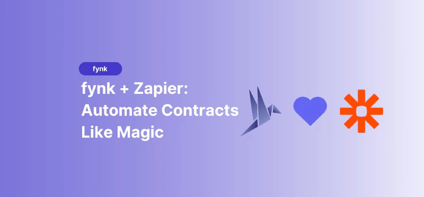 Blog post cover image: fynk + Zapier - Automate Contracts Like Magic