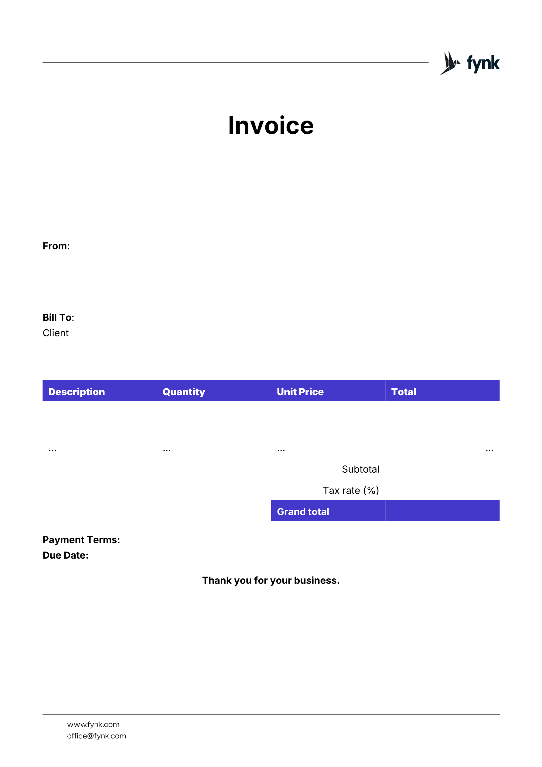 Billing Invoice
