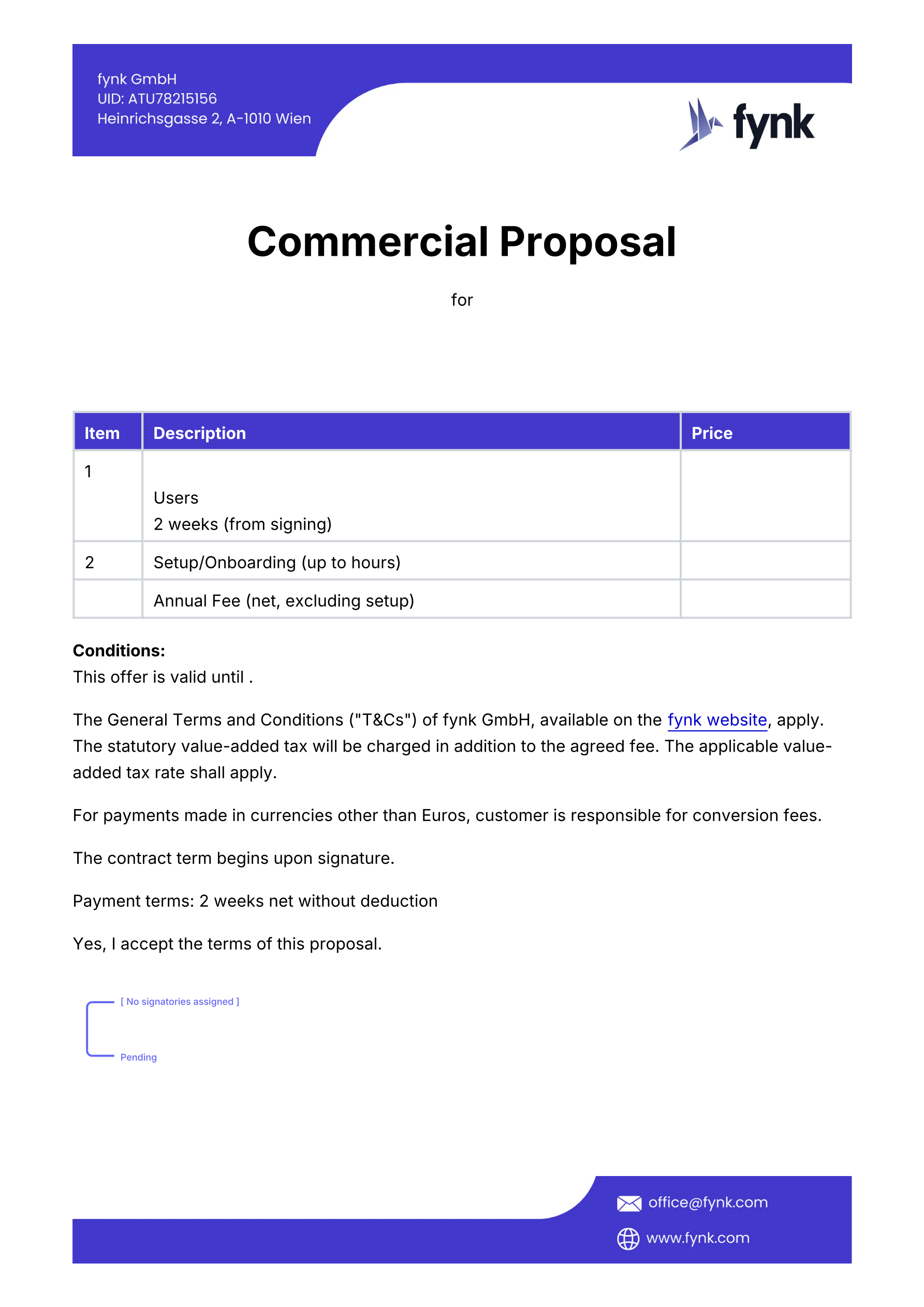 Business Proposal Template template screenshot