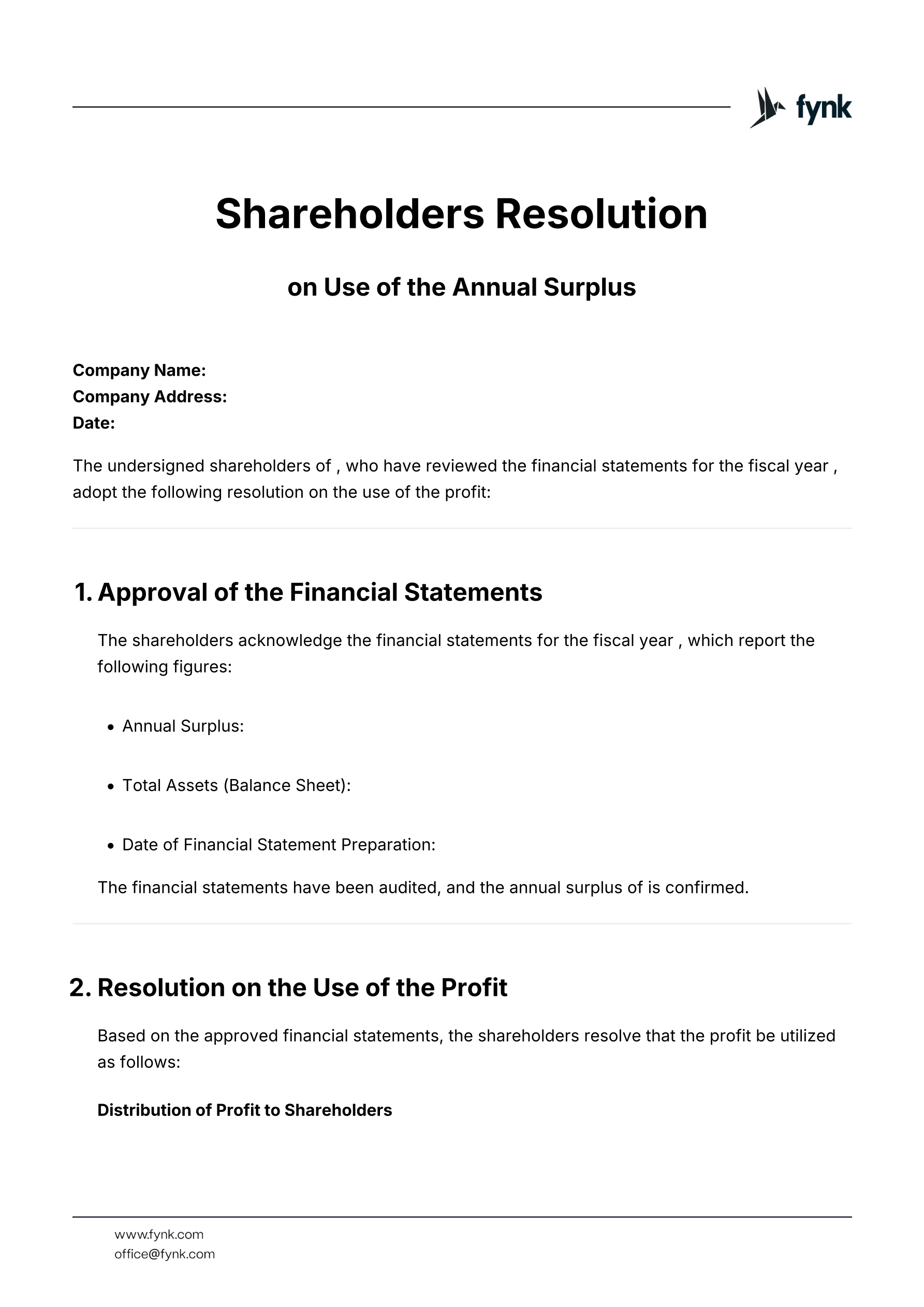 Use of Annual Surplus