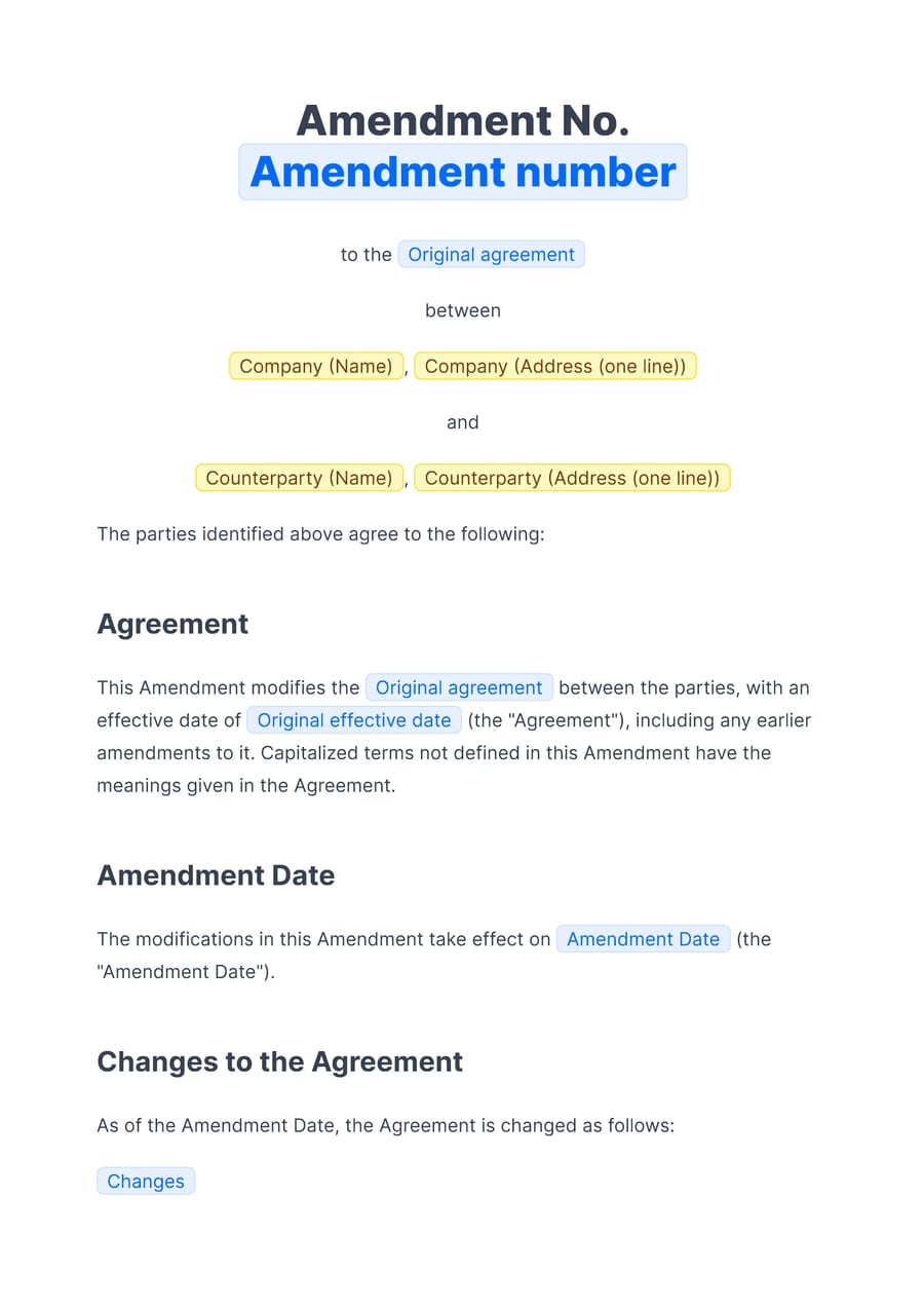 Contract amendment