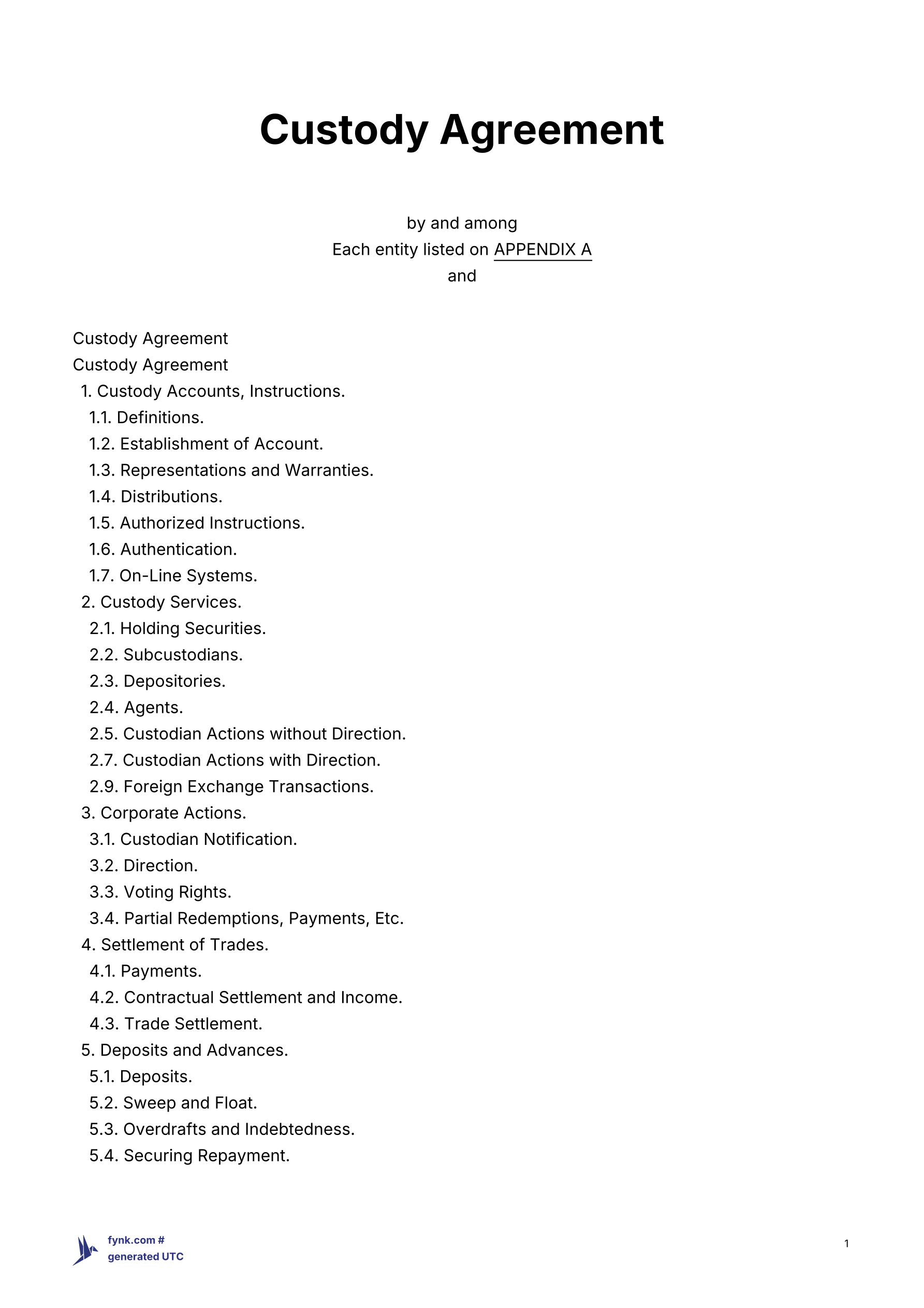 Custody Agreement Template template screenshot