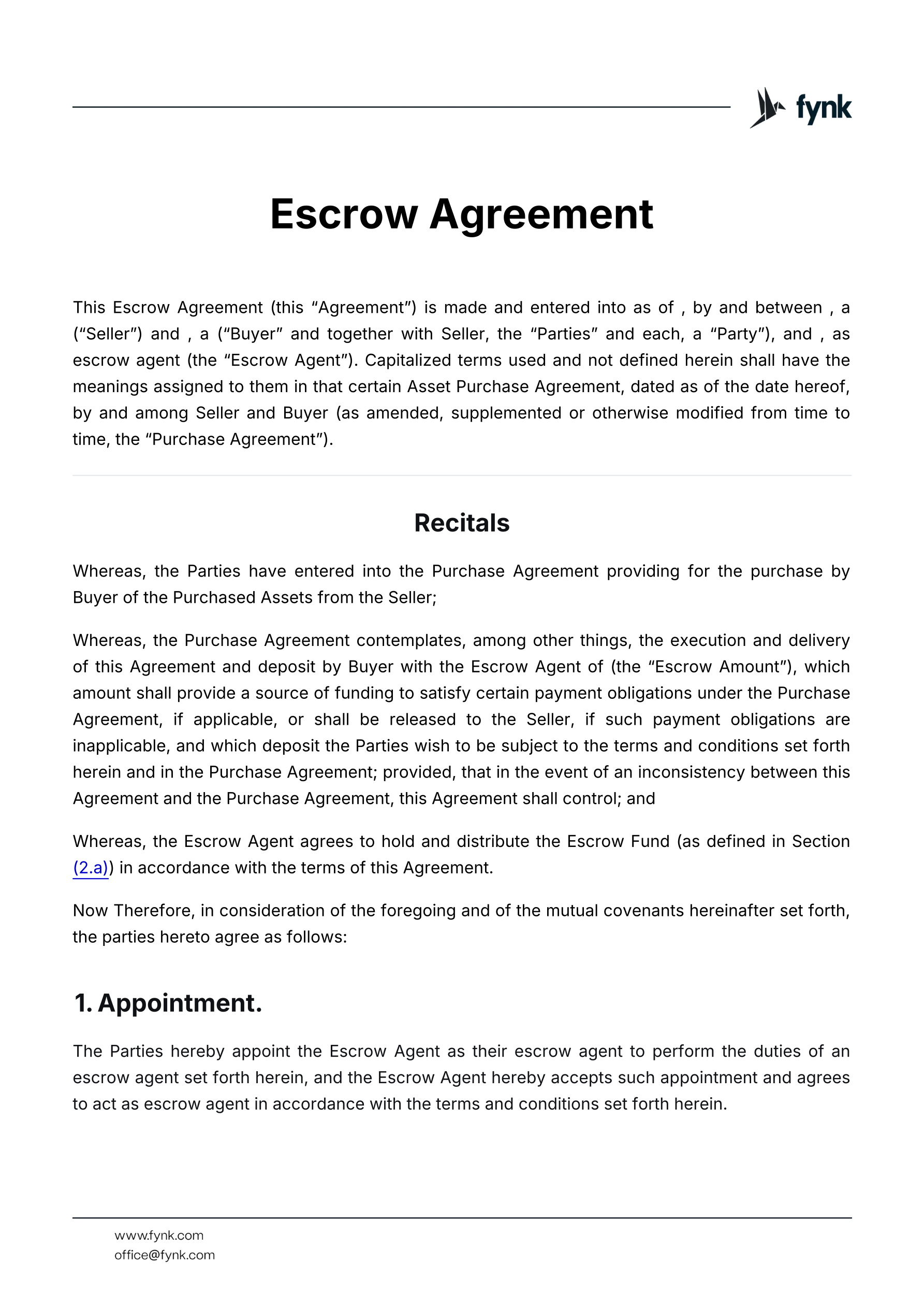 Escrow Agreement