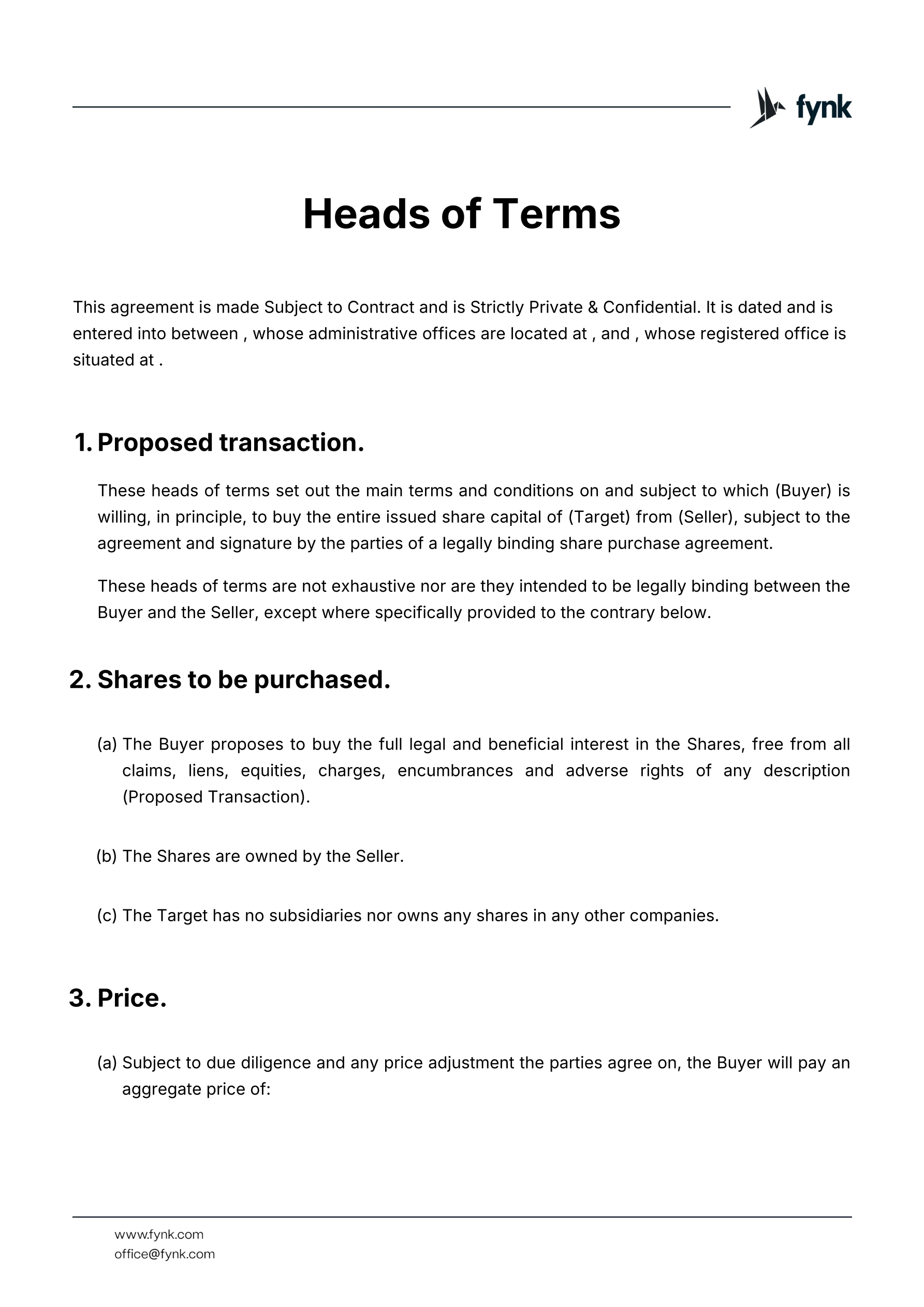 Head of Terms
