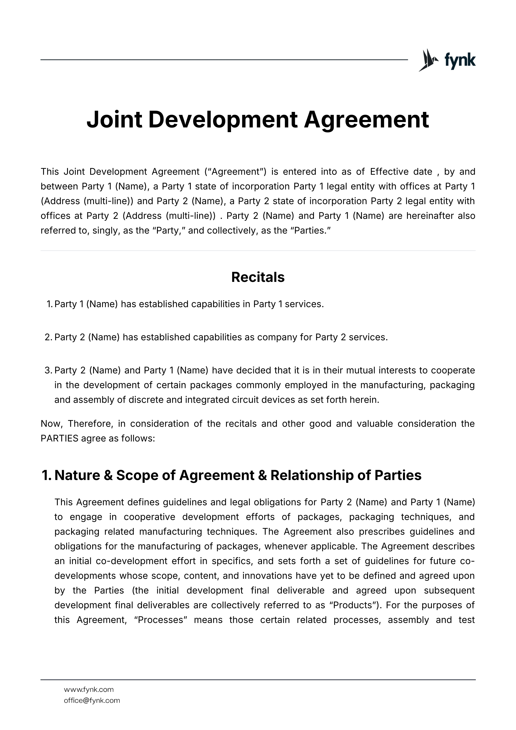 Joint development