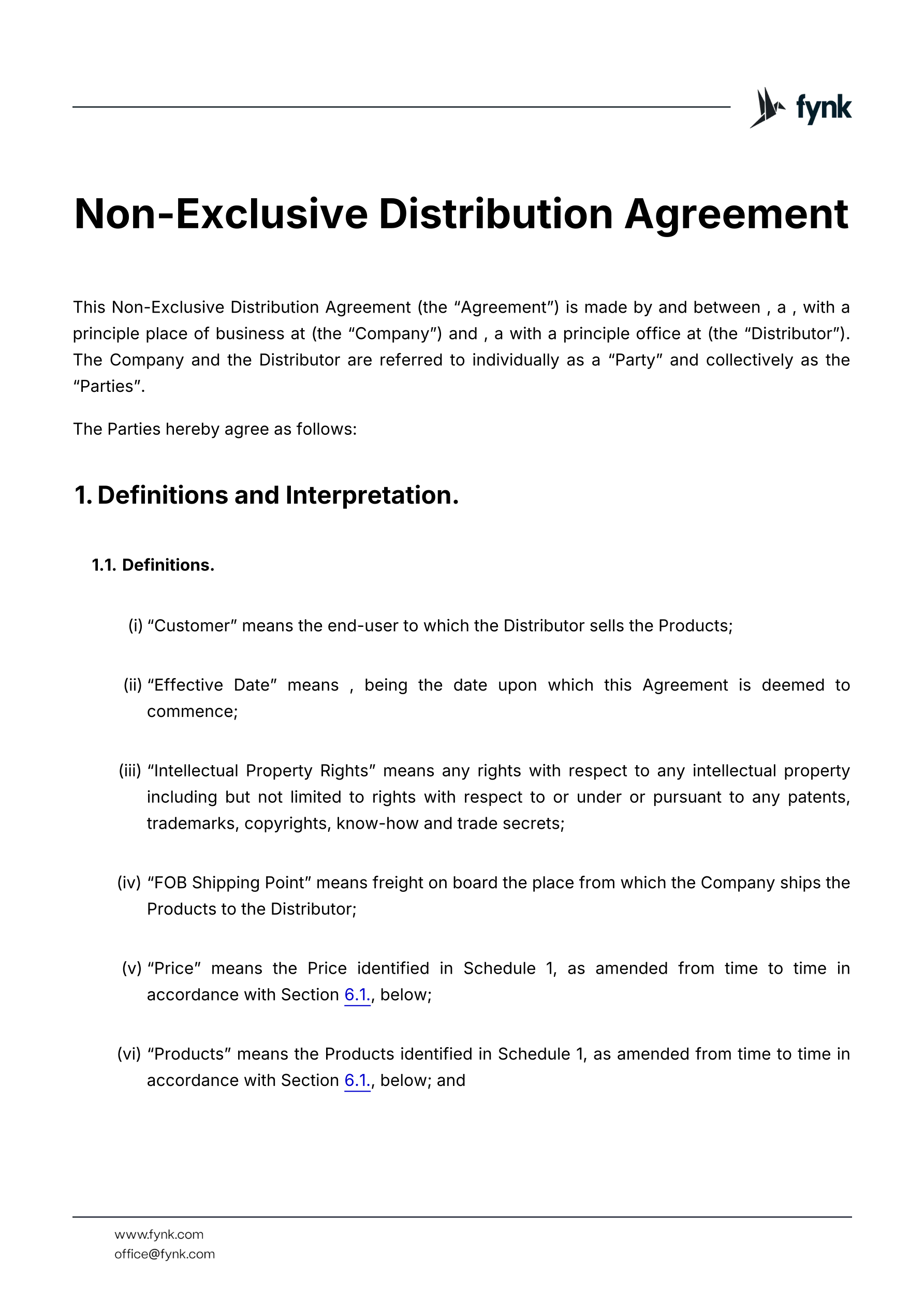 Non-exclusive distribution