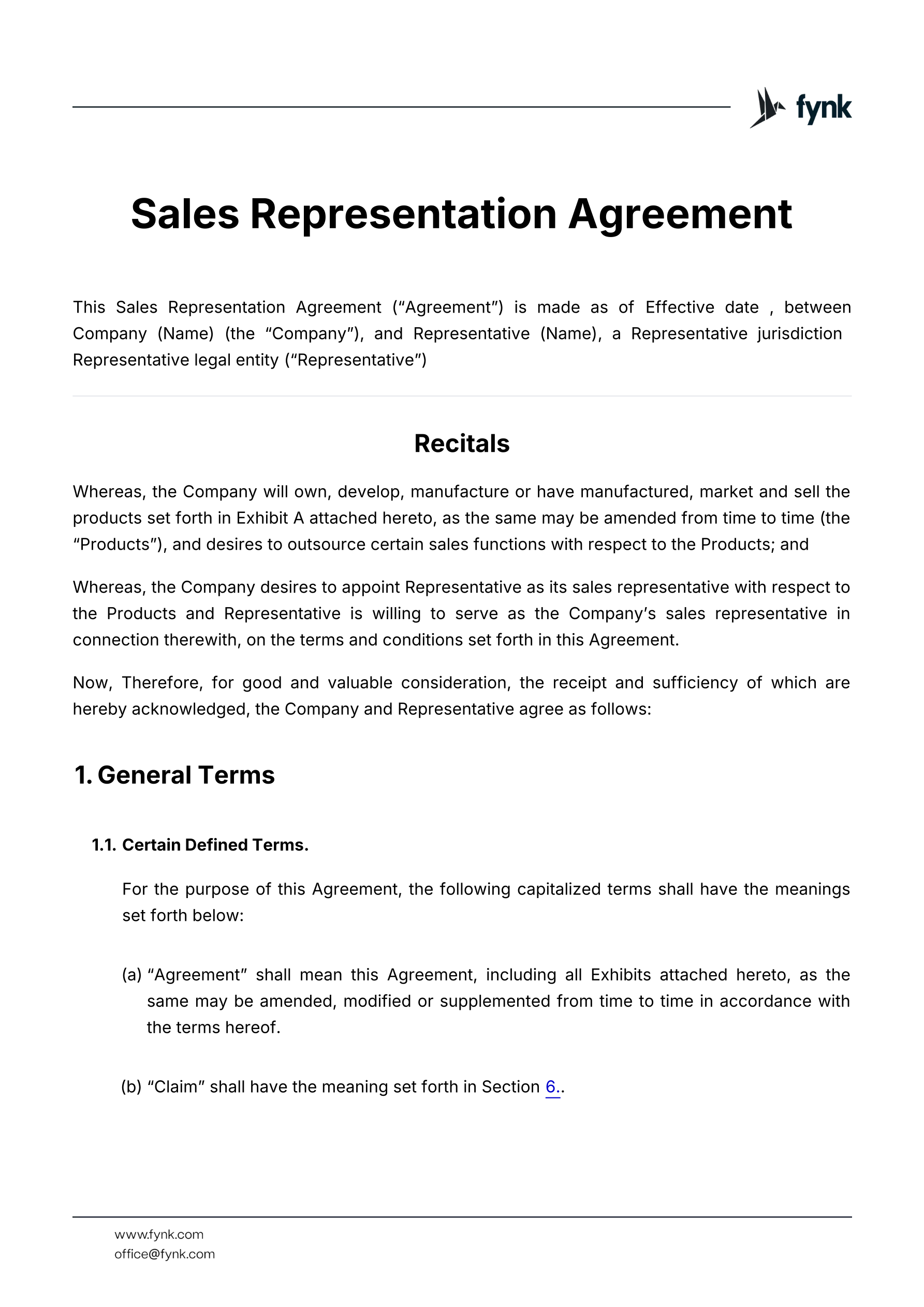 Sales representation