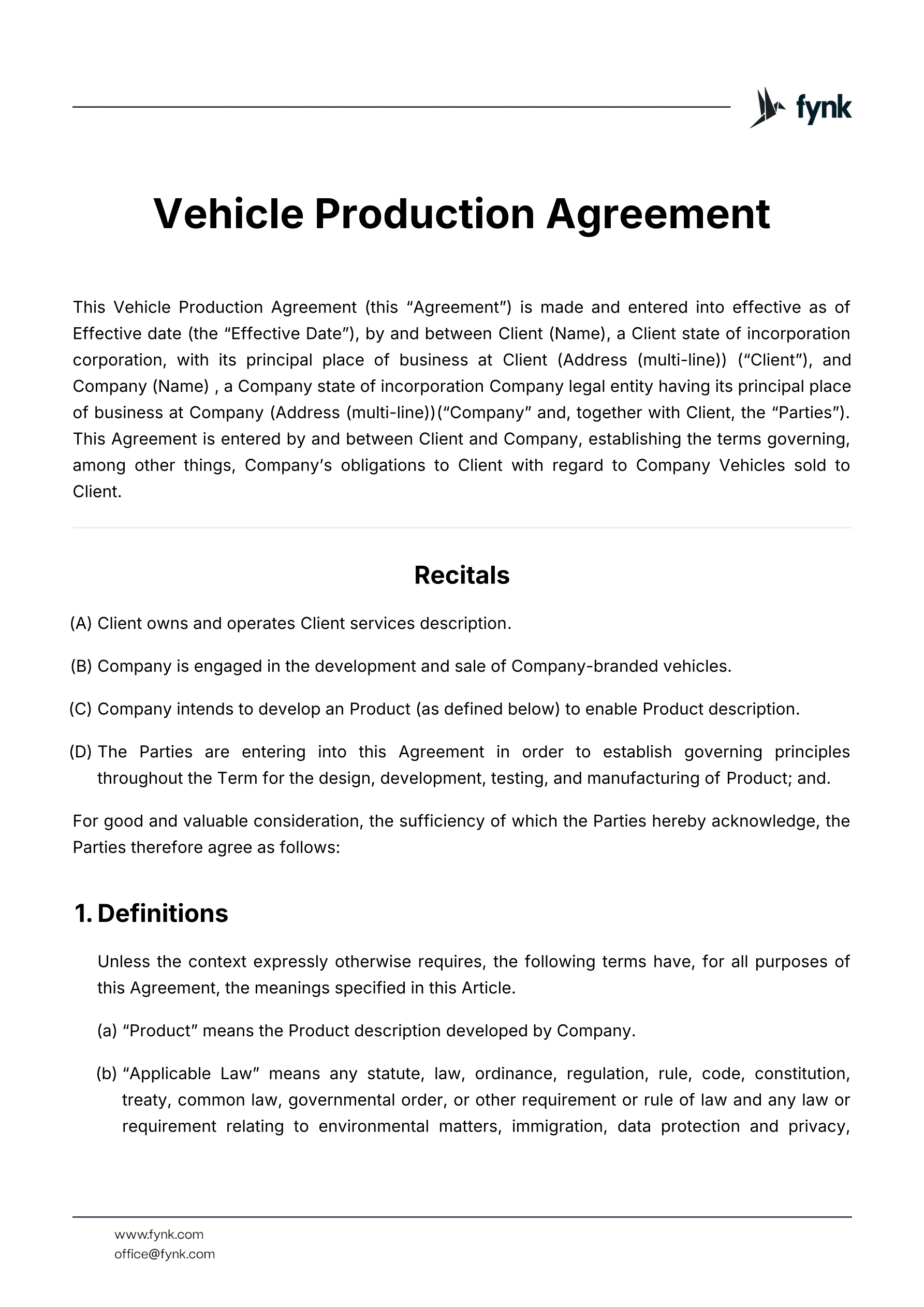 Vehicle production